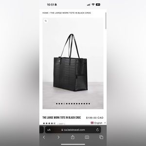 BEIS - The Large Work Tote in Black Croc